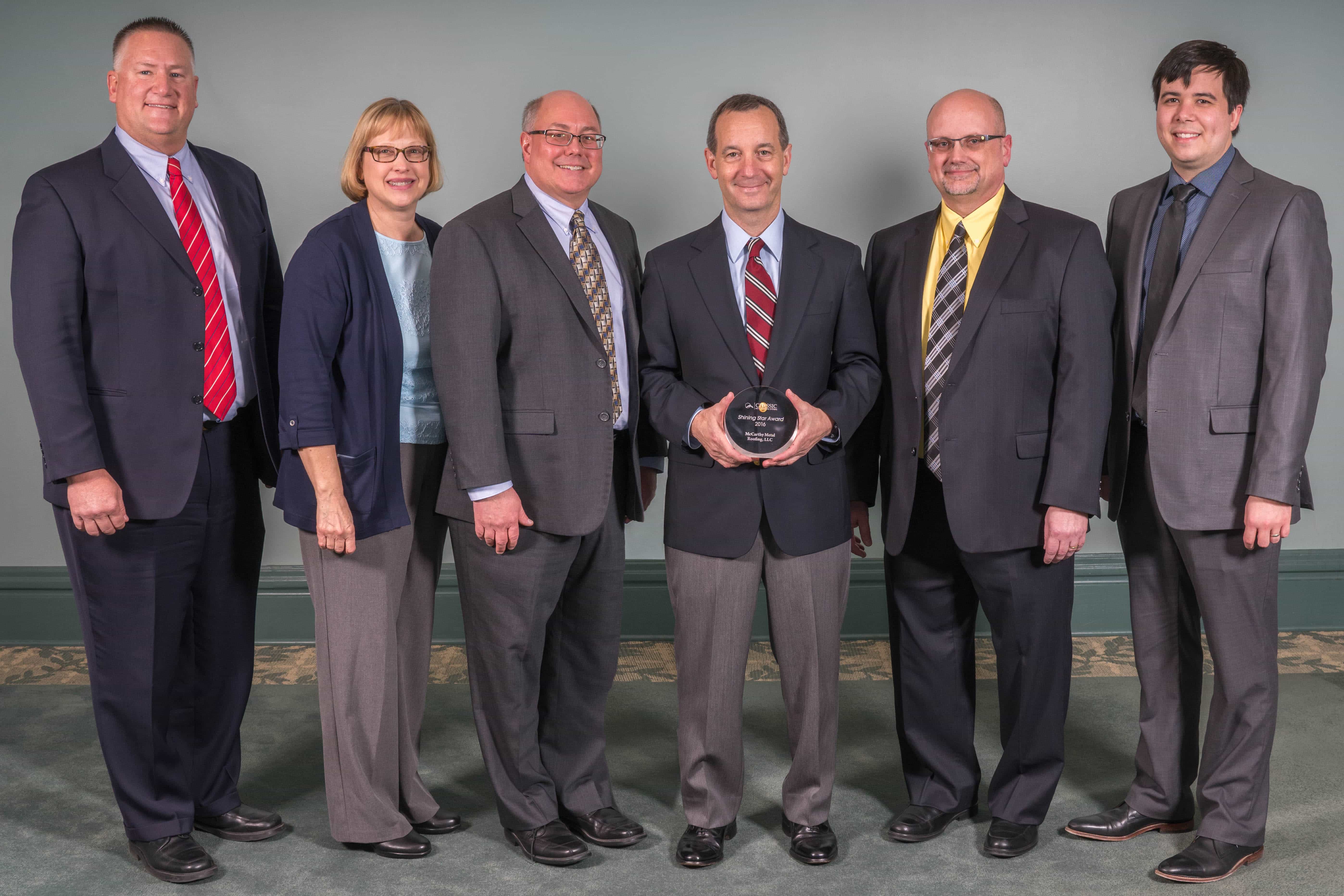 McCarthy Metal Roofing Shining Star Award